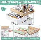 APEXCHASER Utility Cart with 4 Drawers,Rolling Storage Cart for Crafters Artists Kids Teacher Student Storage Arts Crafts & Sewing Study Supplies in Craft Room Dorm Classroom Kids Room-White
