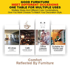 Cotton and Linen Table and Chair Set,Round Kitchen Dining Table Set for 4,Office Negotiation Table and Chair Combination,with 1 Table and 4 Chairs,for Balcony Living Room Dining.