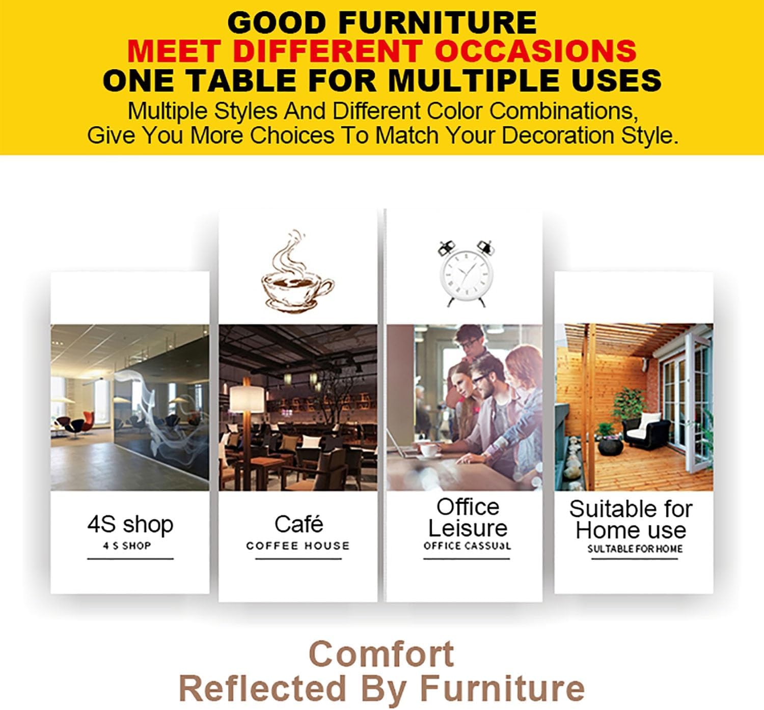 Cotton and Linen Table and Chair Set,Round Kitchen Dining Table Set for 4,Office Negotiation Table and Chair Combination,with 1 Table and 4 Chairs,for Balcony Living Room Dining.