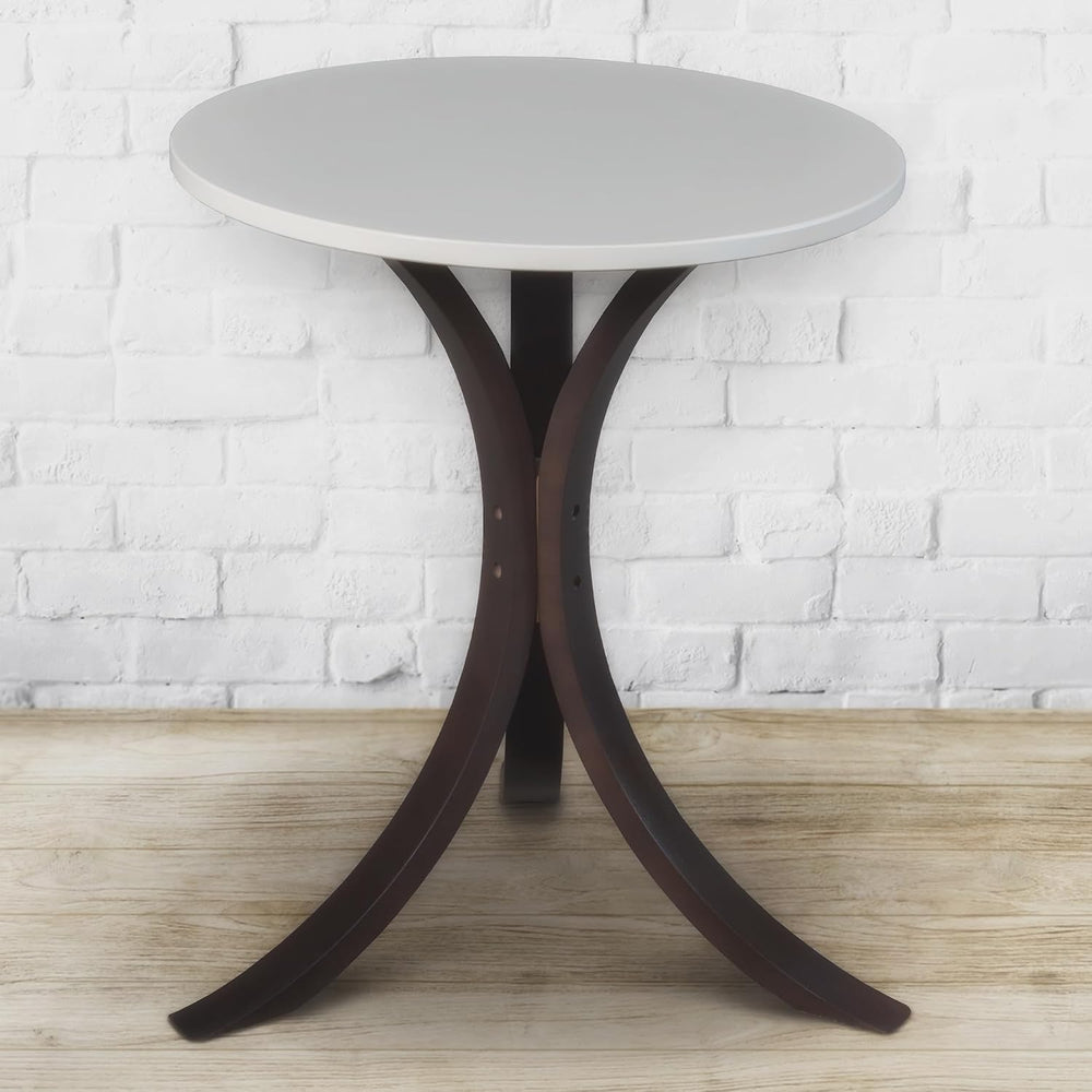 Niche Mia Bentwood Round Accent Side Table- Mocha Walnut Beige