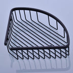 304 Stainless Steel Shower Caddy Corner Basket Shelf Bathroom Organizer Wall Mounted Storage, Matte Black Plated Finish Heavy Duty