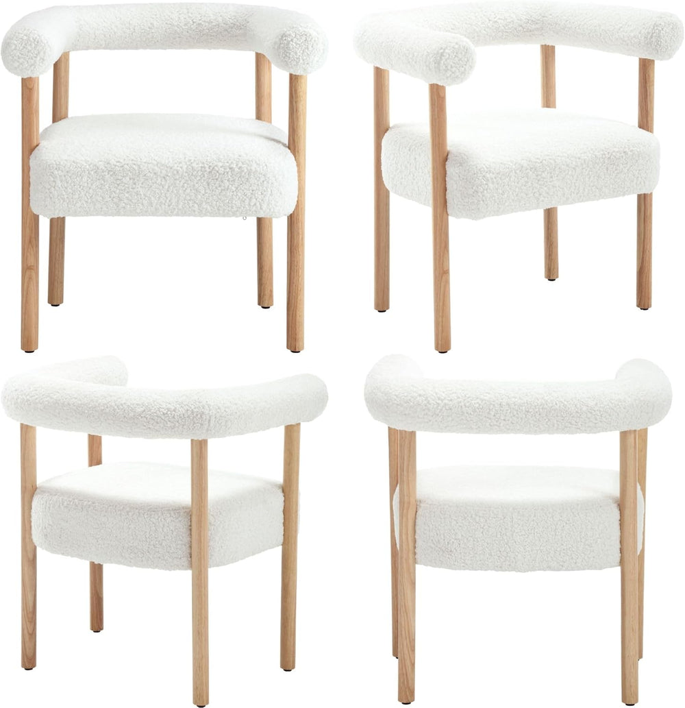 BESTANO Mid-Century Modern Dining Chairs Set of 2 Armrest Barrel Dining Chair...