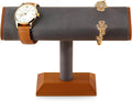 Solid Wood T-bar Watch Display Stand Bracelet Holder Jewelry Tower Organizer Space Saving for Personal Use Vendors Exhibit Trade Shows Retail Stores (Gray)