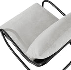 Peace nest Comfy Accent Chair Modern Living Room Bedroom Armchair with Mental Frame Comfortable Shredded Foam Cushion for Balcony Lounge Reading Meeting Room Light Grey