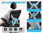 Ergonomic Office Chair - X-Shaped Computer Desk Chairs Comfy, Mesh High-Back Gaming Chair with Adjustable Lumbar Support, Executive Task Chair for Adults, Comfortable for Long Hours