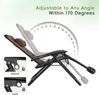 Amopatio XL Padded Zero Gravity Chairs Foldable Zero Gravity Lounge Chair Outdoor Portable Reclining Chair with Removable Cup Holder/Headrest/Footrest