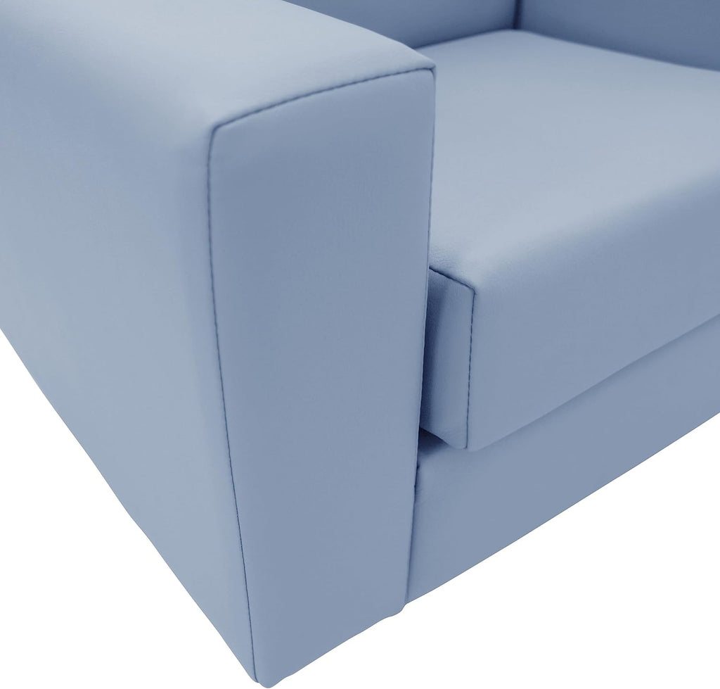 Factory Direct Partners SoftScape Inspired Playtime Classic Reading Chair, Children's Commercial-Grade Upholstered Furniture for Home, Daycare, Preschool; Modern Design - Powder Blue, 14472-PB