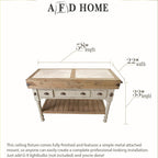 Marble-Top 3-Drawer Kitchen Island with Towel Holder on Side, Chalk White, 62.5 x 27.5 x 41 Inches