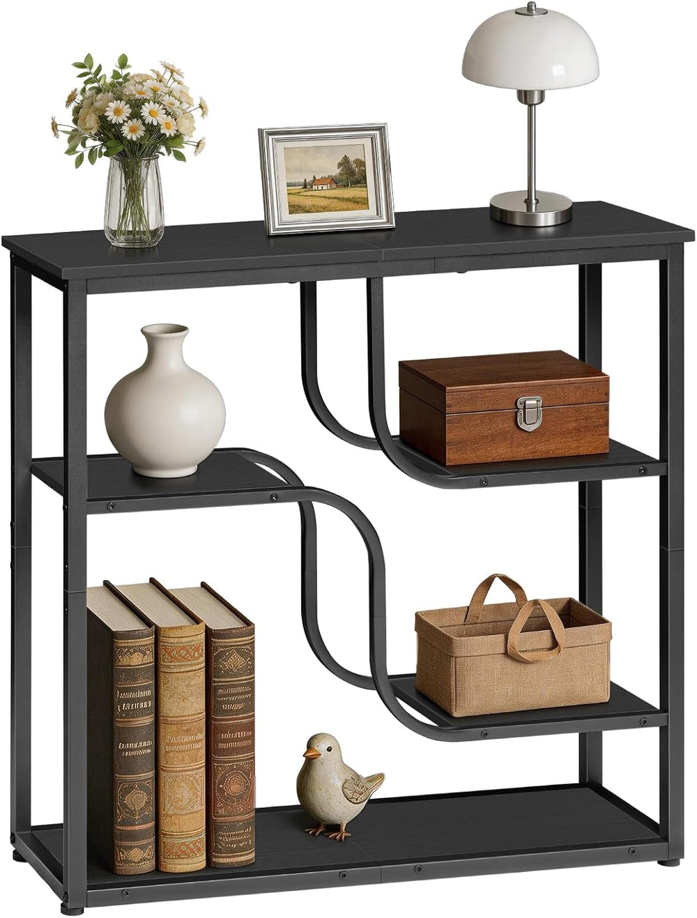 HOOBRO 29.5" Console Table, 5-Tier Narrow Entryway Table, Behind Couch T...