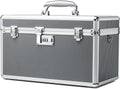 Storage Lock Box with Combination code, Lockable Medicine Storage Case, Empty First Aid Box, Security Lock Box, Multipurpose Lockbox for Home and Outdoor Use (Gray, X-Large)