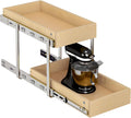 WelFurGeer 2-Tier Pull Out Cabinet Organizer with Soft Close Slides, Pull Out Drawers for Cabinets, Heavy-Duty Slide Out Drawers for Kitchen Cabinets, Under Sink, Pantry & Bathroom