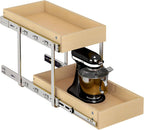 WelFurGeer 2-Tier Pull Out Cabinet Organizer with Soft Close Slides, Pull Out Drawers for Cabinets, Heavy-Duty Slide Out Drawers for Kitchen Cabinets, Under Sink, Pantry & Bathroom