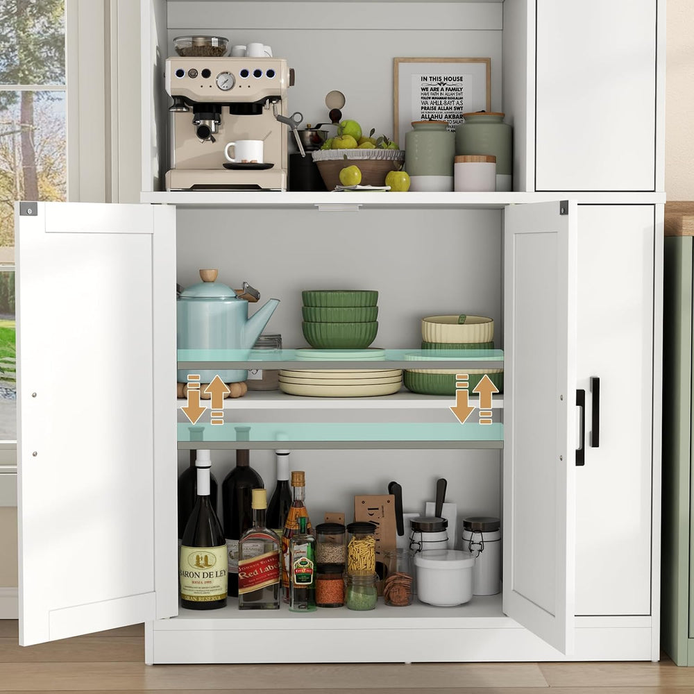 68" Kitchen Pantry Cabinet with Side Drawer, Kitchen Pantry Storage Cabi...
