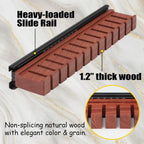 Premium Walnut Wood Belt Organizer with Sliding System - 12-Belt Heavy-Duty Belt Holder, Wall-Mounted Belt Hanger for Closet, Space Saving Storage & Elegant Father’s Day Gift