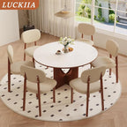 Modern Dining Room Chairs Set of 2 Upholstered Kitchen & Dining Chairs with Metal Legs for Dining Room Kitchen Living Room, Beige/Walnut Linen