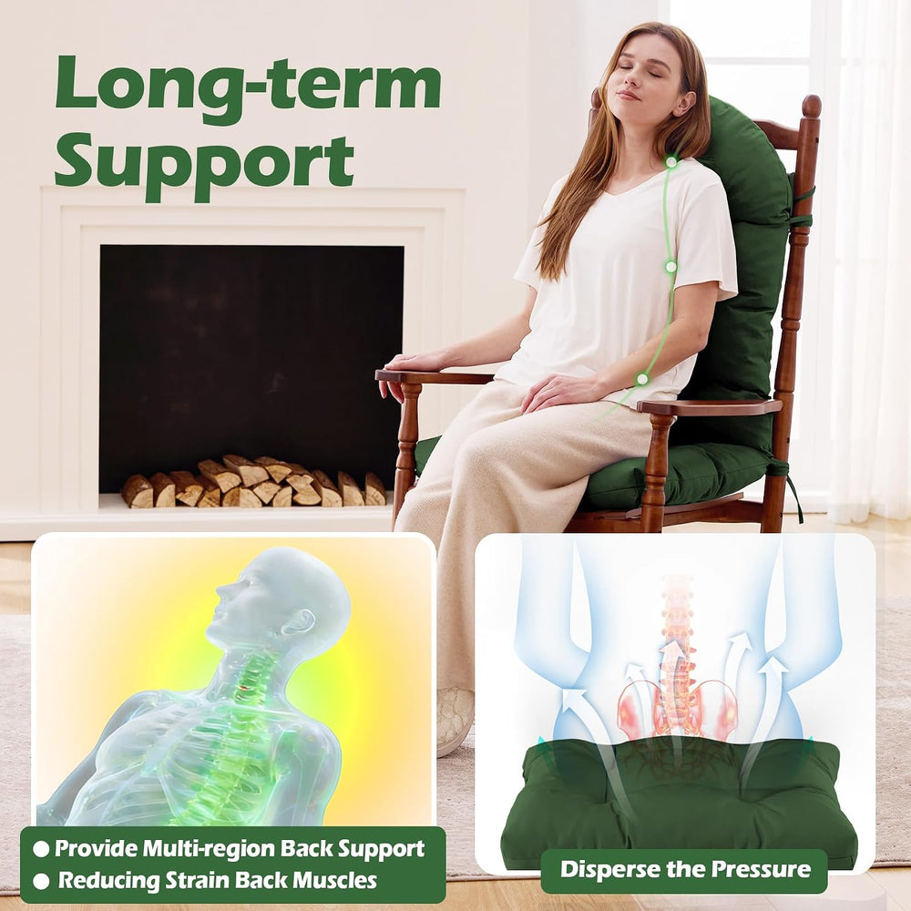 Rocking Chair Cushions, Indoor/Outdoor Adirondack Chair Cushion, Waterproof a...