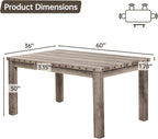 Morden Fort Farmhouse Rectangular Wooden Dining Table, Rustic 60" Kitchen & Dining Room Table with Woodgrain Tabletop, Rivet Accents & Solid Wood Legs