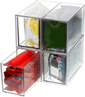 4 Pack Tea Bag Organizer Plastic Stackable Clear Storage Drawers Acrylic Tea Bag Holder Containers for Drawer, Pantry, Kitchen, Cabinet, Counter