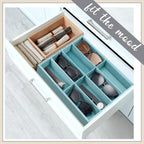Amylove 2 Pcs Sunglass Organizer Trays Glasses Stackable Jewelry Trays Sunglass Organizer Display Box(8 Grids,Light Blue)