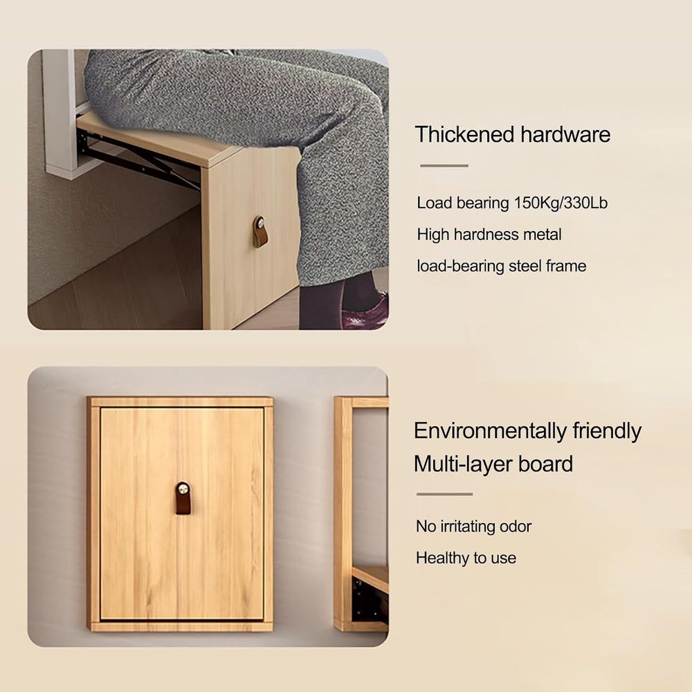 Wall Mounted Shoe Changing Stool Made of Solid Wood Wall Seat Folding, Space ...