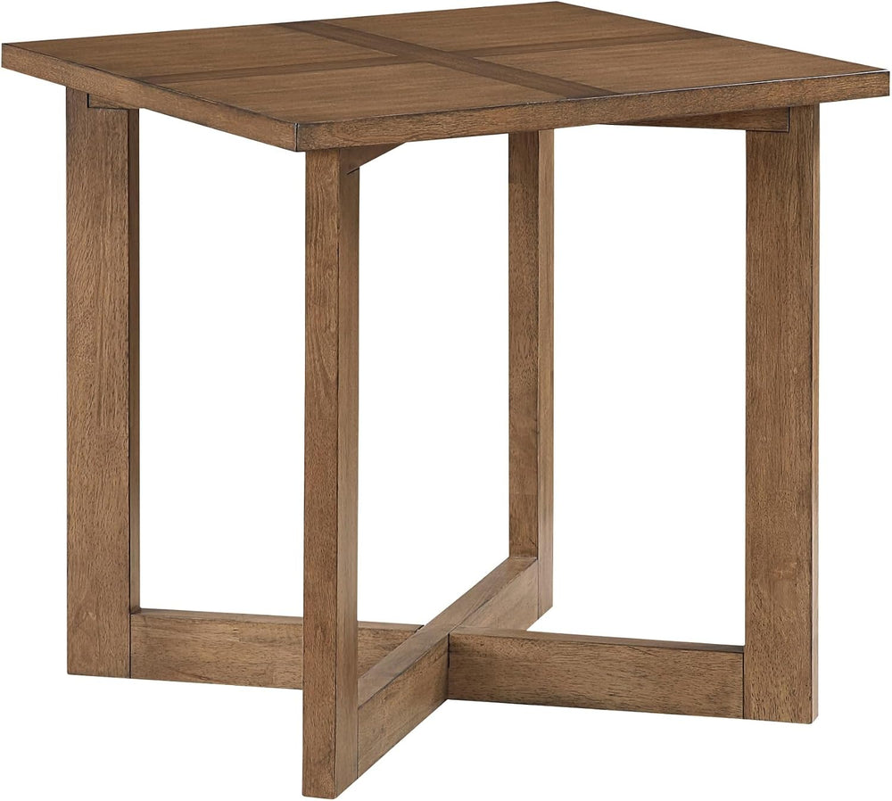 Penau Square End Table, Contemporary Wooden Side Table with Mixed Maple and W...