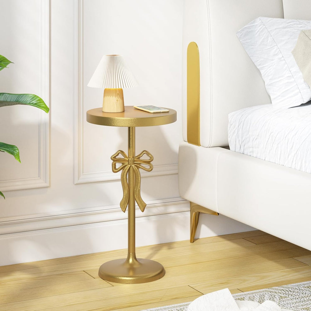 Gold Drink Table, Metal Martini Side Table - 11.9" x21.7'', Gold...