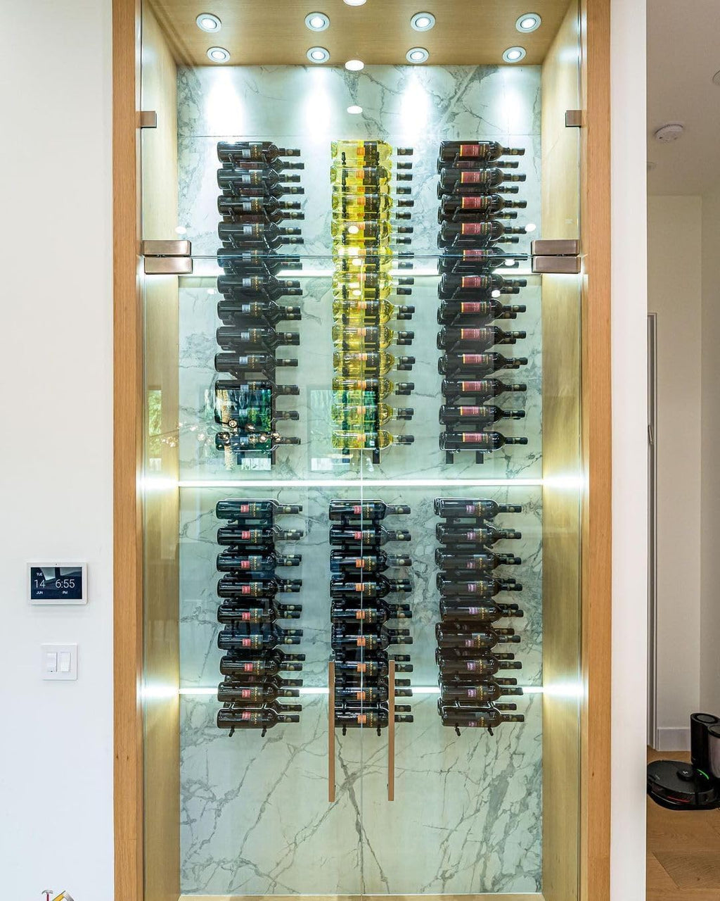 Ultra Wine Racks Wall Mounted Label-Out Wine Racks (2 Feet 2 Deep, Matte Black, 12 Wine Bottles) - Modern Metal Wine Storage, for Home Bar, Kitchen, Dining Rooms, & Wine Cellars
