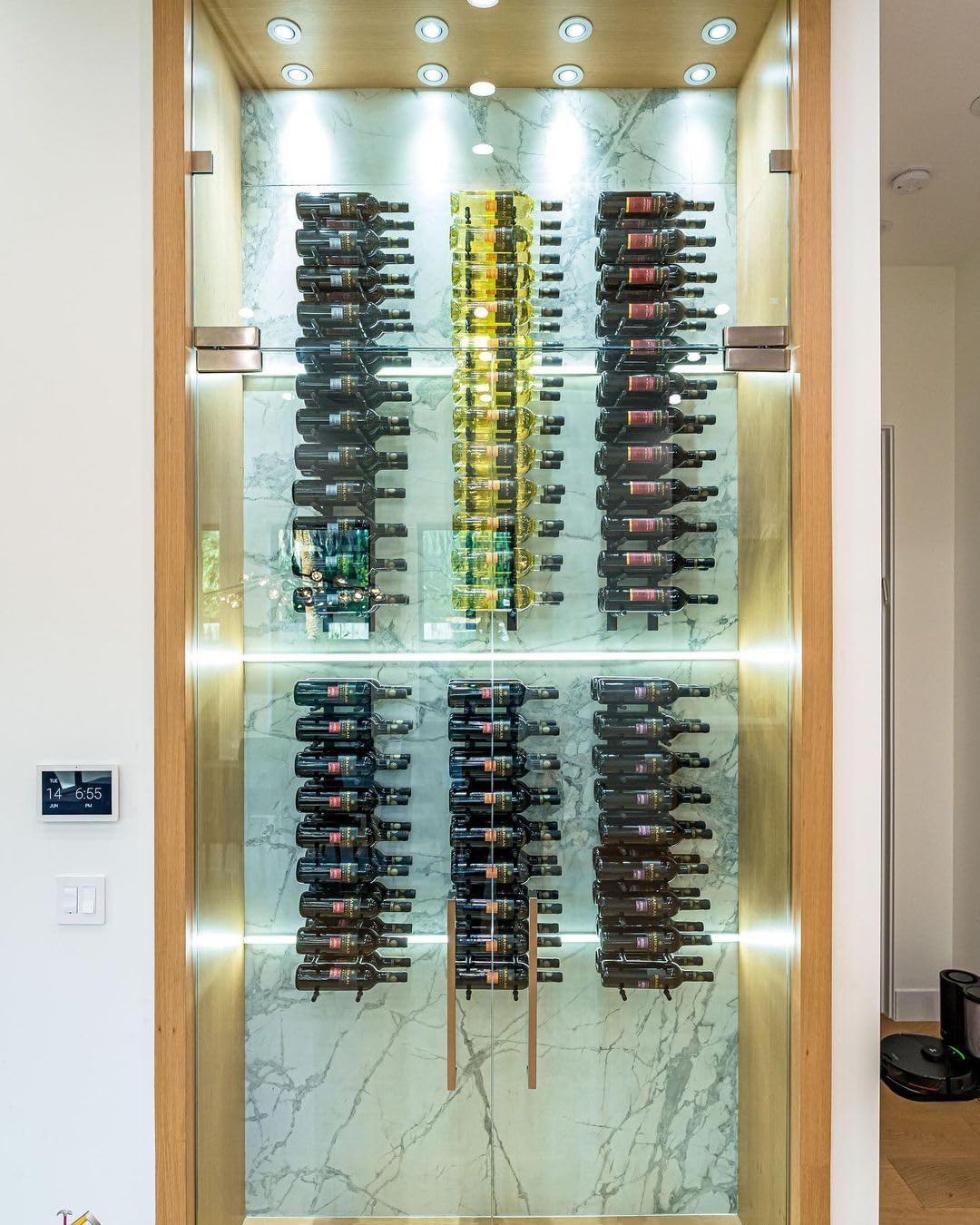Ultra Wine Racks Wall Mounted Label-Out Wine Racks (2 Feet 2 Deep, Matte Black, 12 Wine Bottles) - Modern Metal Wine Storage, for Home Bar, Kitchen, Dining Rooms, & Wine Cellars