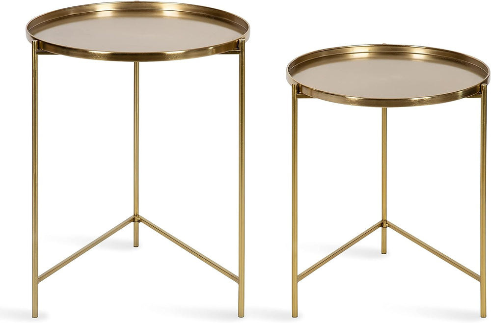 Kate and Laurel Ulani Modern Nesting Side Table; Set of 2; Gold; Sophisticate...