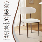 UVV Dining Chairs Set of 6, Metal Kitchen Chairs with Modern Fabric Upholstered for Dining Room, Beige