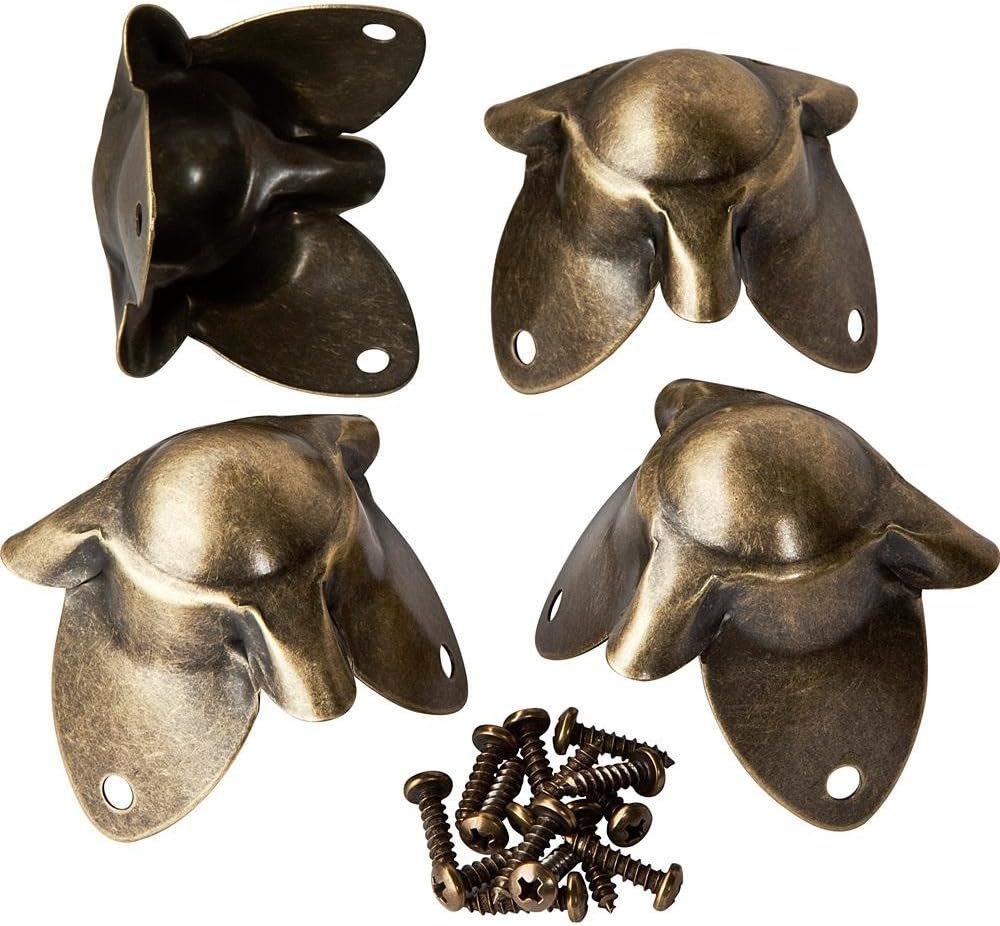 Antique Brass Plated Trunk Corner (Set of 4)