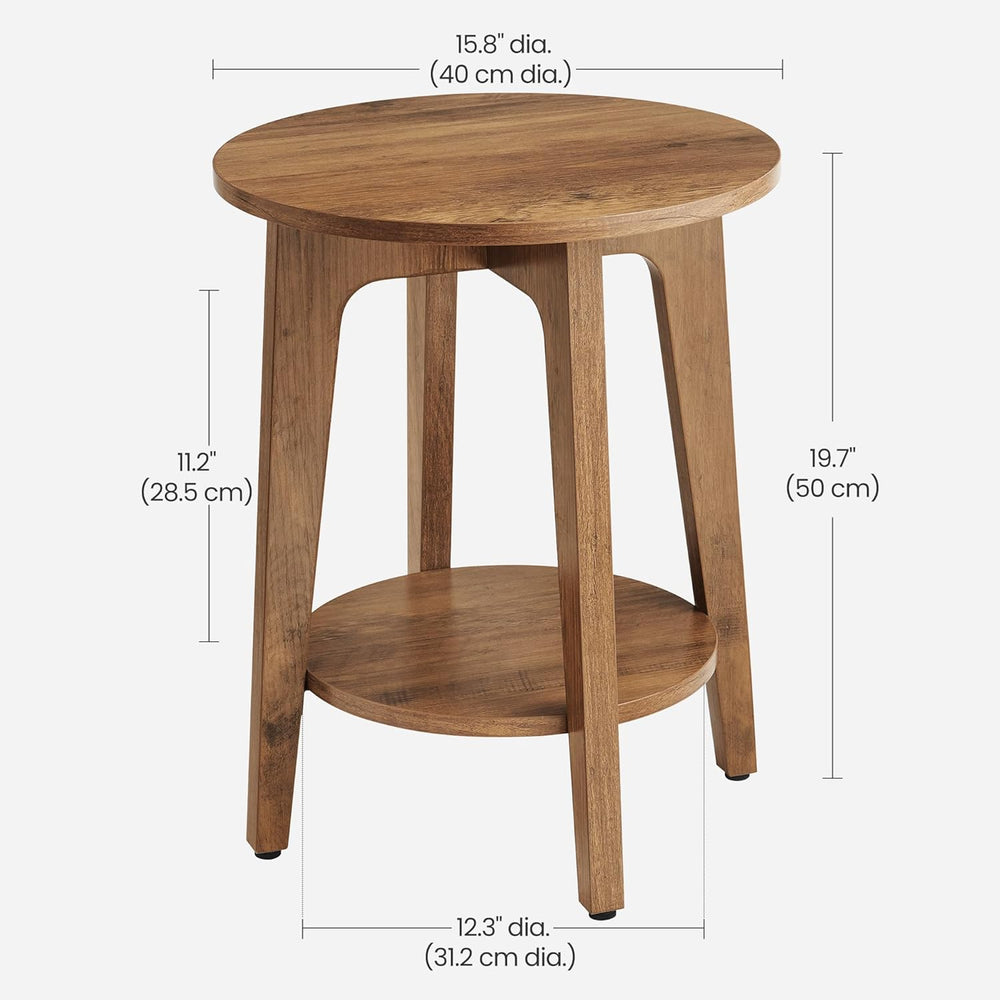 VASAGLE MAEZO Collection - Side Table, 2-Tier Small Round End Table, Nightsta...