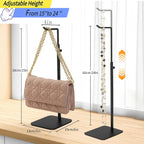 2Pcs Purse Display Stand, Adjustable Purse Stands for Display,Black Handbag Display Stand,Wreath Stand,for Suitable for Desktops,Wardrobes and Commercial Storeshook Stand