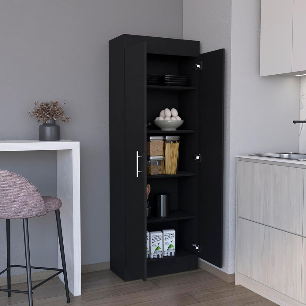 23.6" D*11.9" W*66.8" H Freestanding Kitchen Pantry with 4 She...