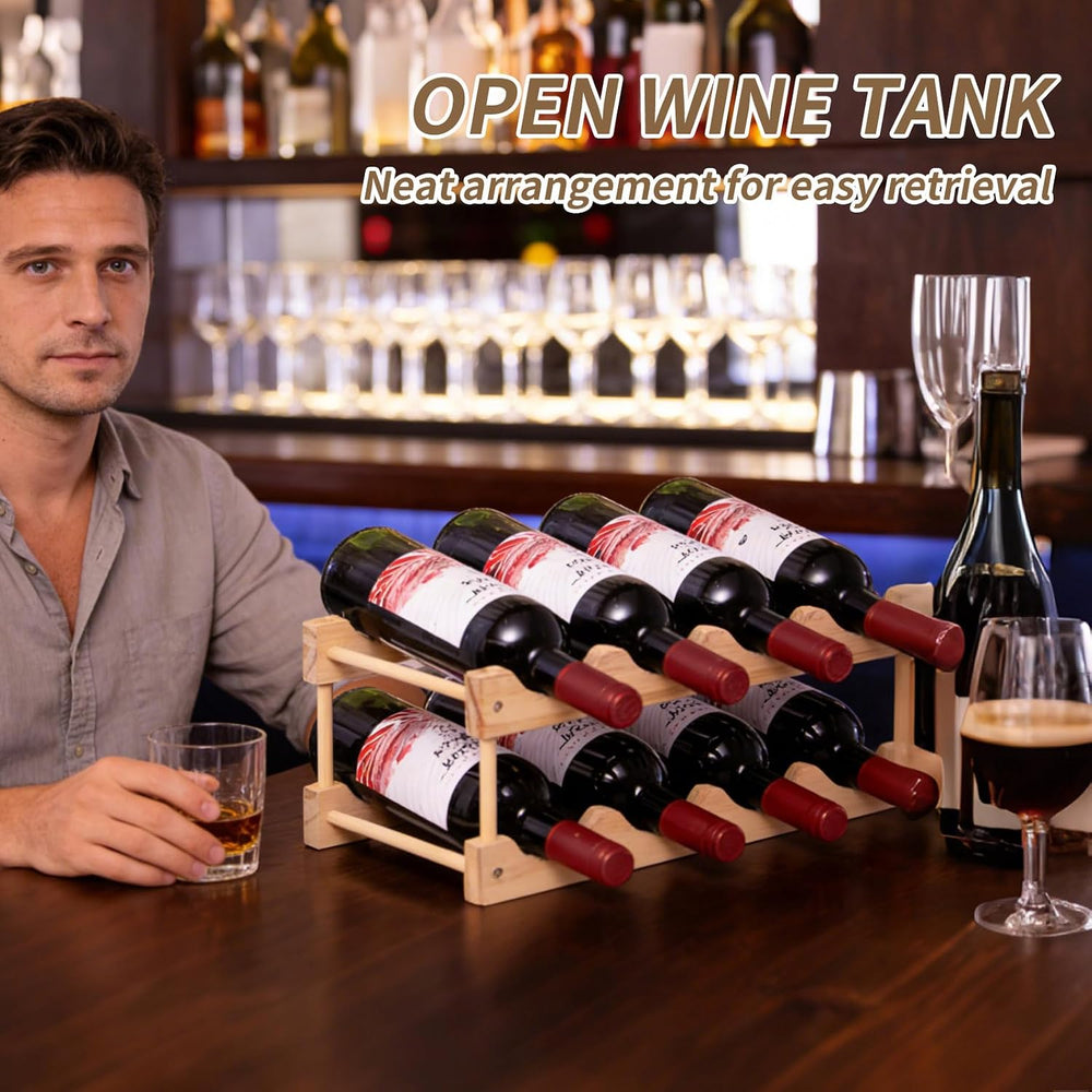 Wooden Stackable Storage Modular Small countertop Wine Rack Cabinet-Freestand...