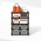 Furinno Turn-S-Tube Storage Shelves Set of 2, 3-Tier Stackable Standing Shelf, Open Corner Shelf, for Organization and Storage, Living Room, Garage, Home Office, Cherry Oak