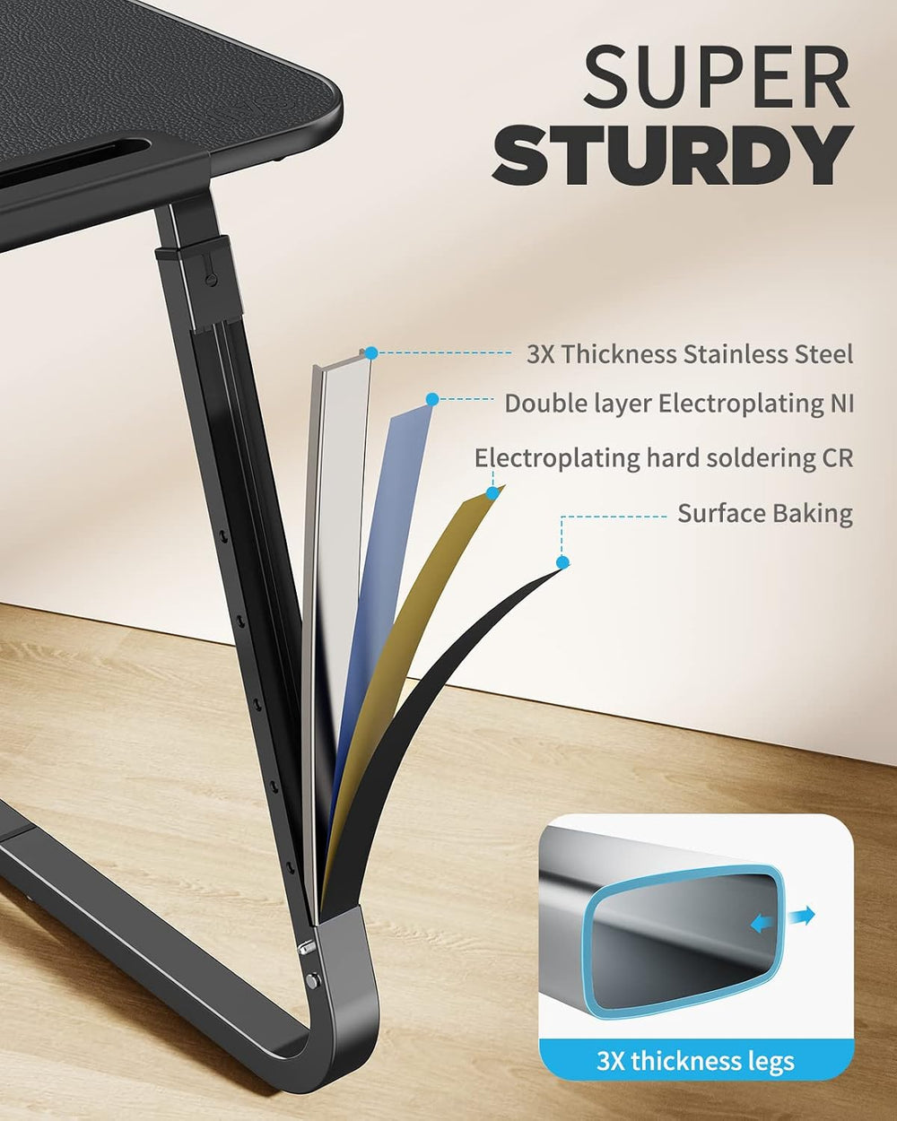 SAIJI Heavy Duty TV Trays Upgraded TV Tables for Eating on Couch | Angle &amp...