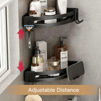 VOLPONE 3-Pack Black Triangle Shower Caddy, 3-Tier Corner Shelves, Rustproof Shower Storage Rack, Drill Free Wall Mount Shower Organizer, 40lbs Load Capacity