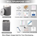 Resin 6 Pcs Gray Bathroom Set Complete with Toothbrush Holder, Lotion Soap Dispenser, 2 Qtip Holder Dispensers,Vanity Tray,Bathroom Tumbler - Countertop Vanity Organizer - Bathroom Accessories Set