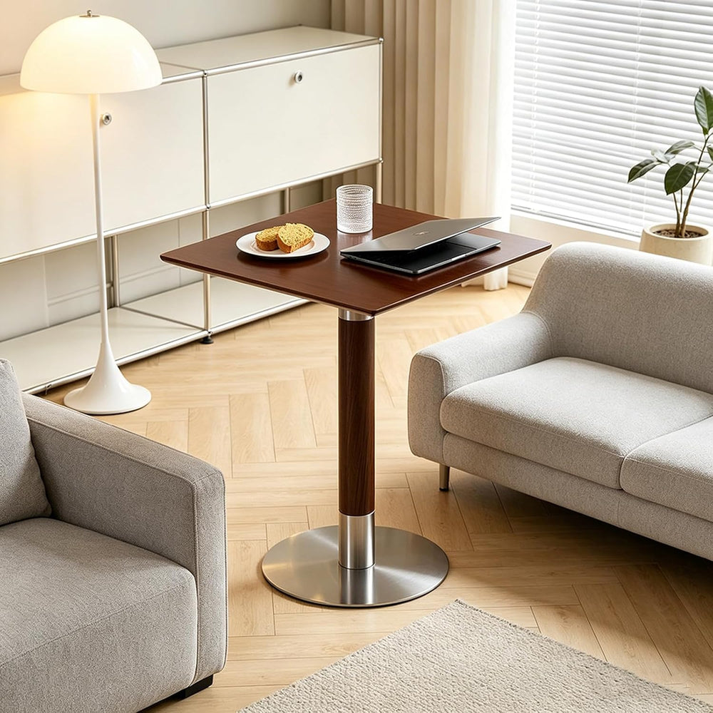 Wood Side Table, Modern Pedestal Accent Table Mid-Century Leisure Table for H...