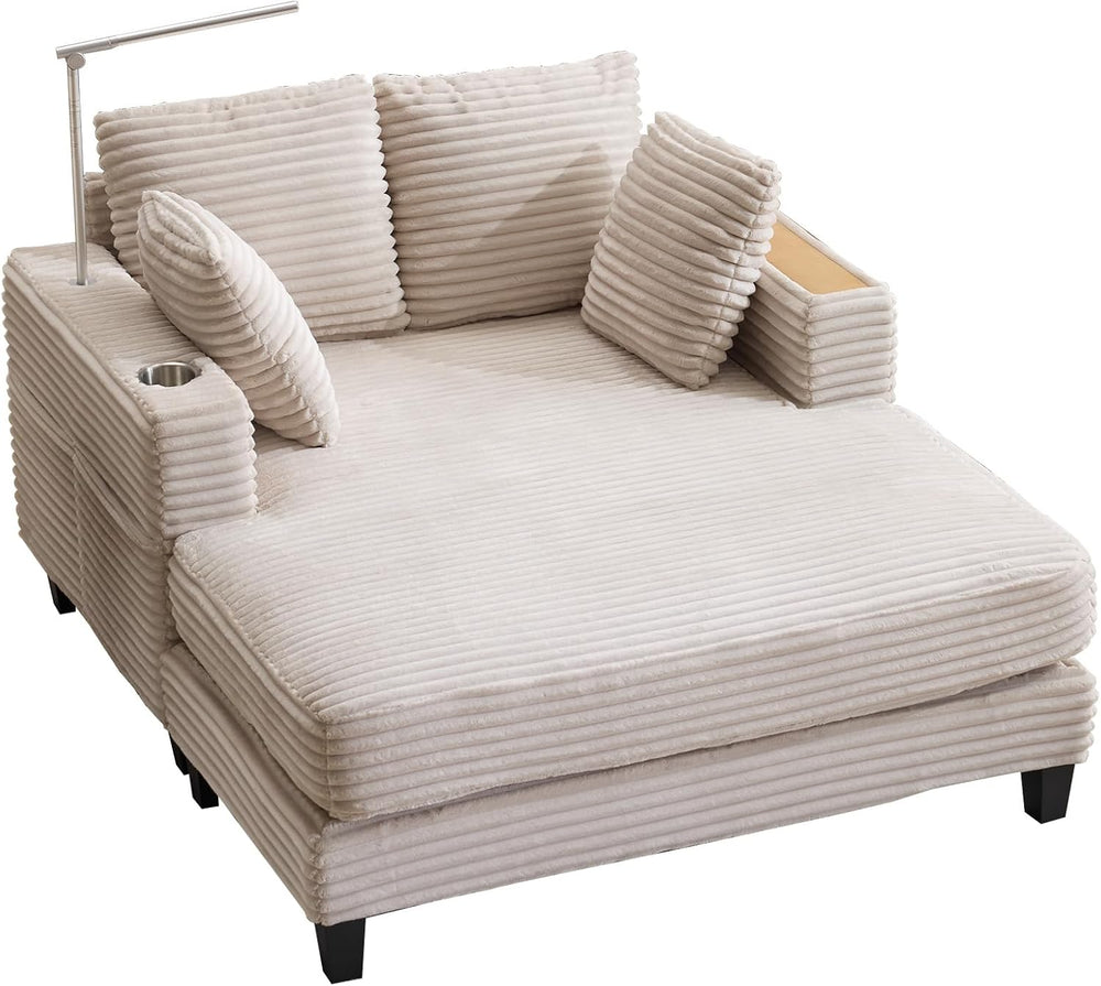 AEDI Oversized Chaise Lounge Chair with Reading Light & USB Charging,Slee...
