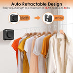 Yejay Retractable Clothesline Indoor, Non-Sagging Clothes Line Retracting Outdoors,Wall Mounted Heavy Duty Clothes Drying Line, Space-Saving Laundry Line for Balcony, Bathroom - 15.7Ft (Black)