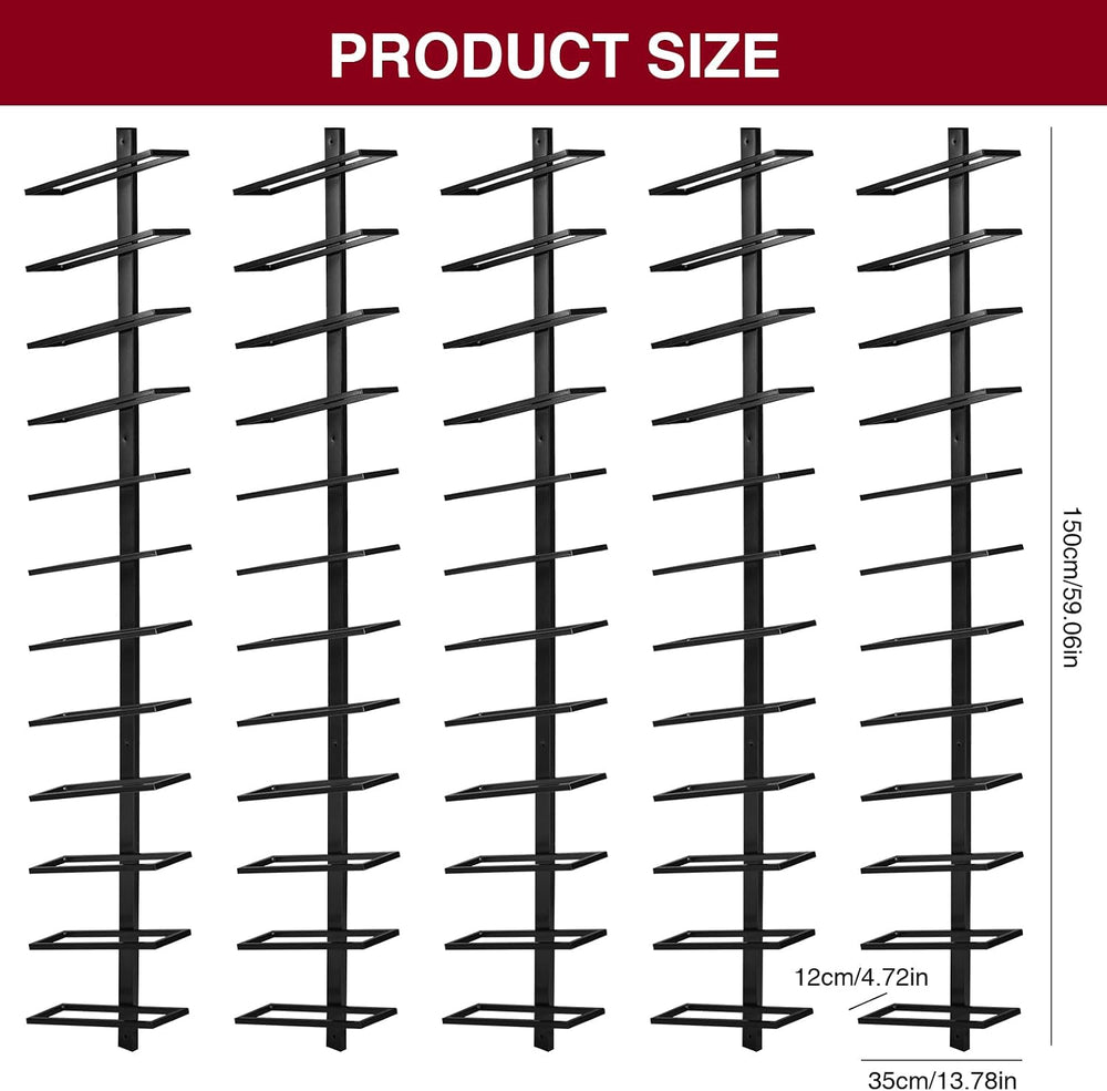 ETOYA Wall Mounted Wine Rack, H 59inch, 12 Rows, 60 Bottle Wine Cellar Racks,...