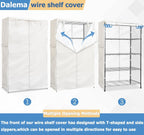 Waterproof Shelf Cover,Outdoor 600D Heavy Duty Dustproof Storage Shelves Cover,48''x19''x72'' Shelf Covers for Wire Shelving with Zippers,Storage Rack Covers with Clear Front
