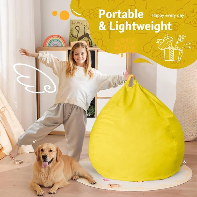 Homguava 2FT Bean Bag Chair: 2' Bean Bags with Memory Foam Filled,Comfy B...