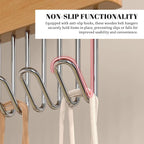 4PCS Belt Hanger for Closet with 8 Hooks Non-Slip Wooden Belt Hook Space-Saving for Ties, Scarves, Bras