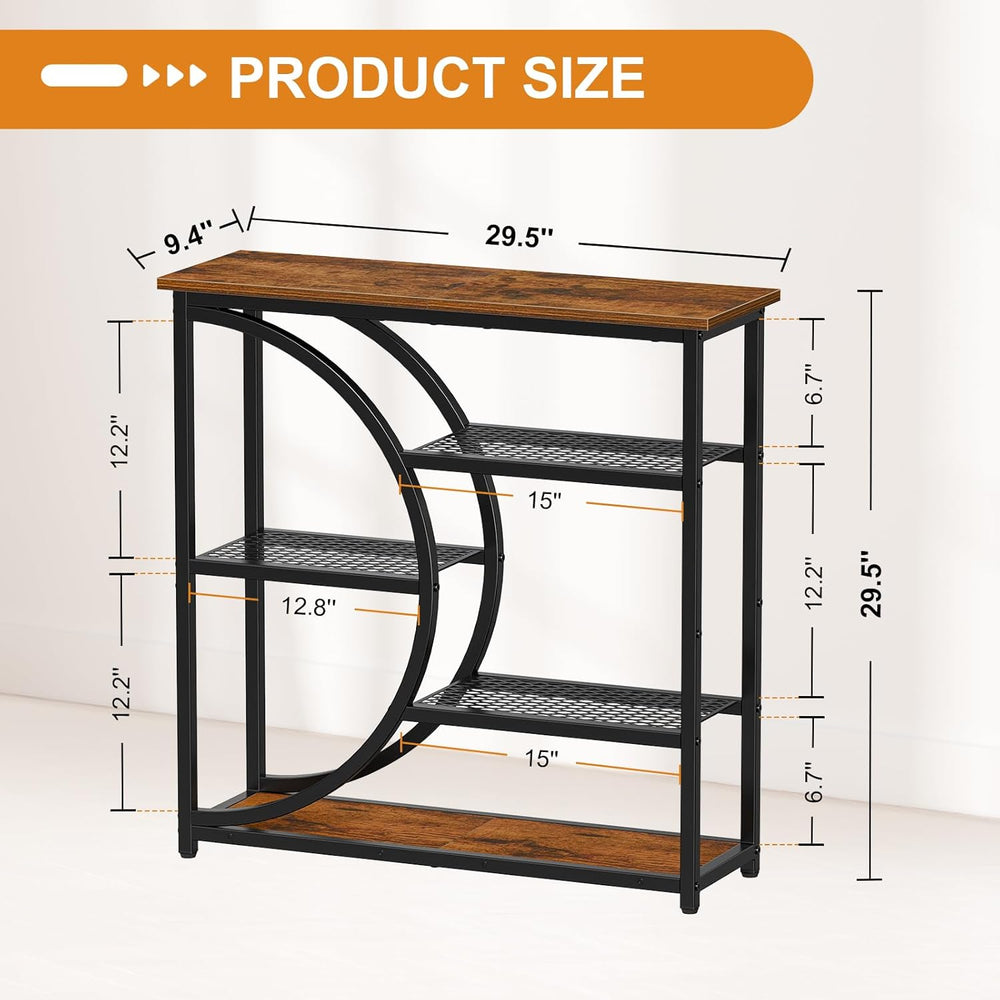 Snughome Entryway Table, Narrow Console Table, Industrial Sofa Table with 5 T...