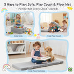 Tiita Foldable Floor Mattress for Kids -Daycare Sleeping Plush Futon or Floor Mat with Storage Bag, Toddler Floor Nap Mat, Portable Toddler Travel Mattress for Camping & Guest Use, Playroom, Grey