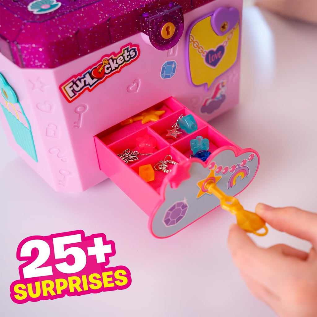Secret Jewellery Box with Voice Message Recorder, Jewellery Box for girls with secret compartments containing jewellery to make. Gifts for girls age 5+ | Children’s Beauty Accessories with Cute Carry Case & Voice Recorder – Unlock 25+ Surprises, Charm