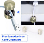 3 Sets Charger Holders for Cords, Gold/Silver/Antique Copper Adjustable Cable Anchor Holders, Adhesive Metal Cord Clips, Cable Management Wire Organizers for Desk, Office, Nightstand